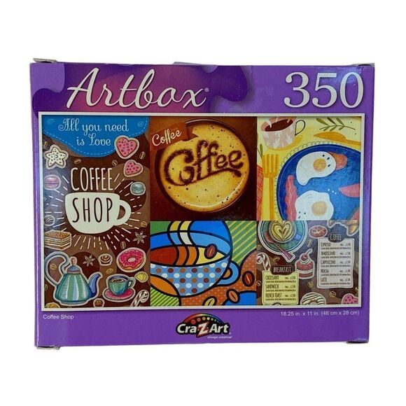 Artbox CraZart 350 Piece Puzzles Lot of Two Coffee Shop & Craft Beer 18.25 x 11" - Picture 2 of 5